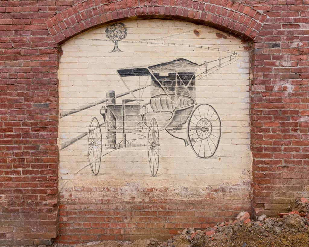 Historical Duryea automobile display in Peoria Heights
